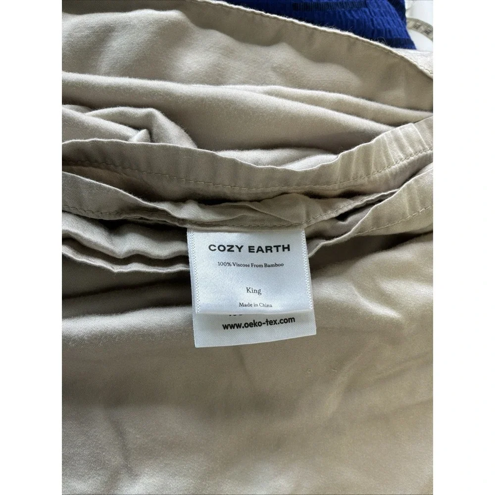 Cozy Earth Bamboo Cooling Sheet Set King Tan 4 PC 2 King Pillowcases Beige